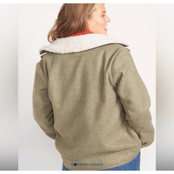 Old Navy Green Sherpa Trimmed Jacket Size 2X - Picture 2 of 6